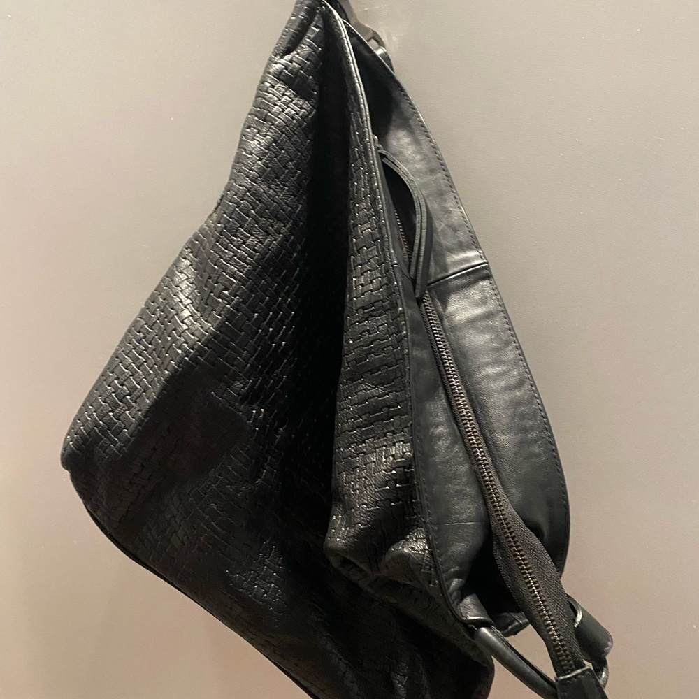 Black leather bag